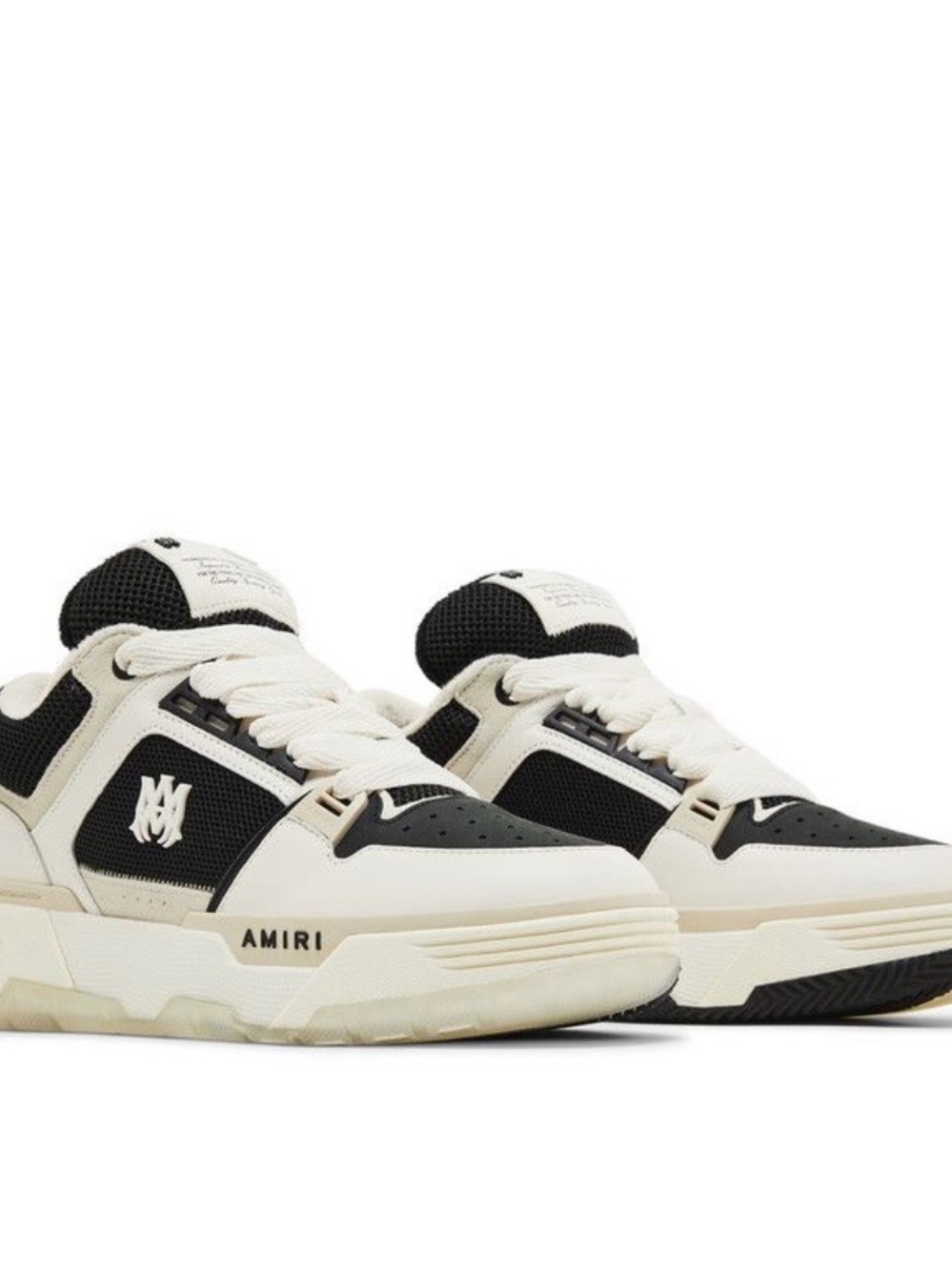 AMIRI Two-Tone Black and Cream Low-Top Sneakers for Men